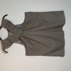 Banana Republic XL sleeveless  blouse, navy blue, yellow